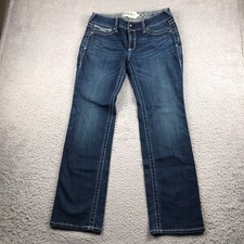 Ariat REAL Jeans Womens 30 32x30 Blue Mid Rise Straight Western Cowgirl Rodeo