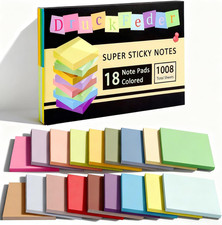 18 Pads Colorful Sticky Notes, 3 x 3 in Posted Note