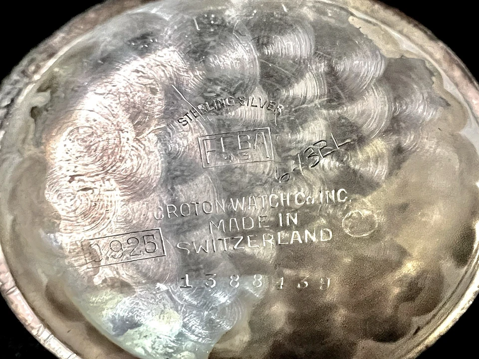 Croton Pendant Pocket Watch Antique Sterling Silver - Image 3 of 4