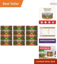 Yellowfin Tuna in Olive Oil Cans Pack of 12 5 oz Wild Caught Gourmet
