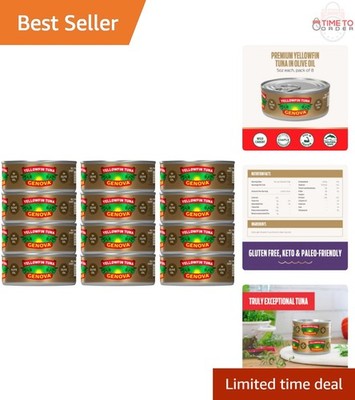 Yellowfin Tuna in Olive Oil Cans Pack of 12 5 oz Wild Caught Gourmet