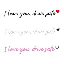 3pcs I Love You Drive Safe Mirror Sticker Cute Rear View Mirror Sticker Heart...