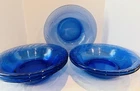 6 PYREX Corning FESTIVA Soup Cereal Bowls Cobalt Blue Glass, 7 1/2”