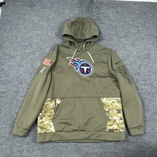 Tennessee Titans Hoodie Mens XL Olive Camo NFL Football Therma-Fit Nike Salute