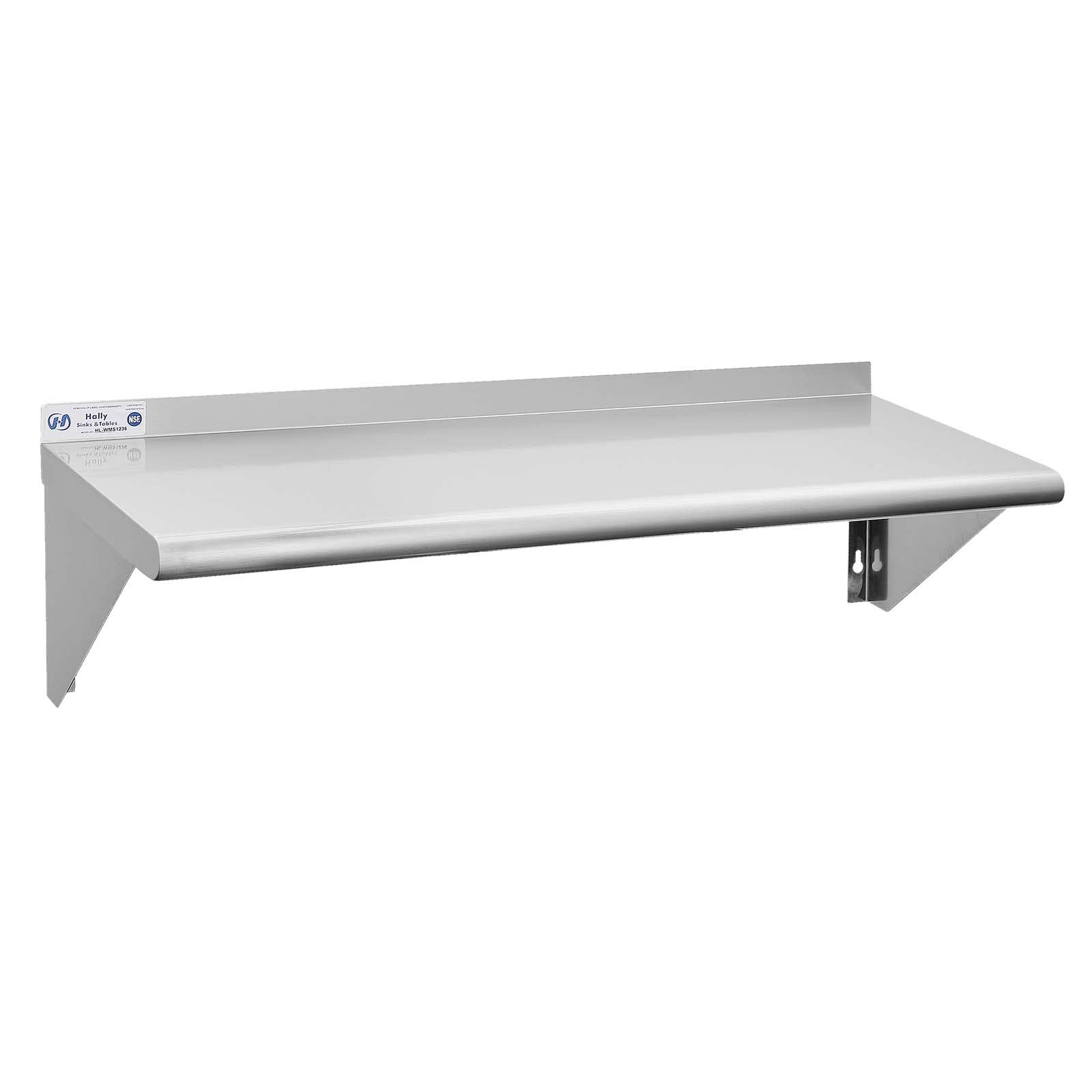 Hally Stainless Steel Shelf 12"x36" NSF Commercial Wall Mount Rack Shelving