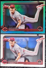 ANDREW ABBOTT 2025 Topps Series 1 AQUA FOIL #140 & FREE Base CINCINATTI REDS