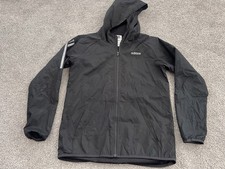 adidas 14/16 Boys Full Zip Jacket Hoodie Hooded Black