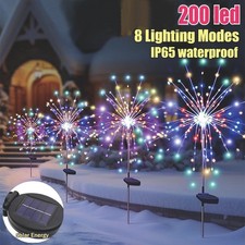 2-4 PACK LED Solar Firework Light Garden Outd...