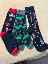 Men's Novelty Socks Santa Claus Golfing