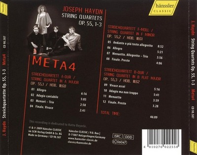 META4 HAYDN: STRING QUARTETS, OP. 55, NOS. 1-3 NEW CD