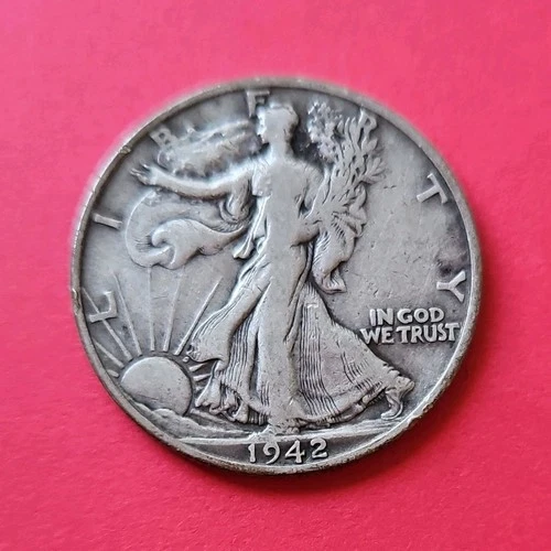 1942 Liberty Walking Half Dollar San Francisco Silver 50C US Coin