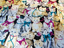 Kitty Cat Kitten Feline Pussycat Mouser Quilt Throw Blanket 36" x 58" Handmade