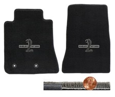 2016-20 Shelby Mustang Black Ultimat Front Floor Mats Set - Gt-350 Snake Emblem