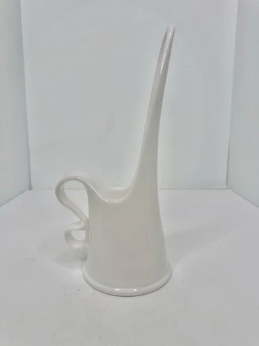 HTF Vintage MCM LE Smith Milk Glass Ewer Pitcher Candle Holder 10” Stunning