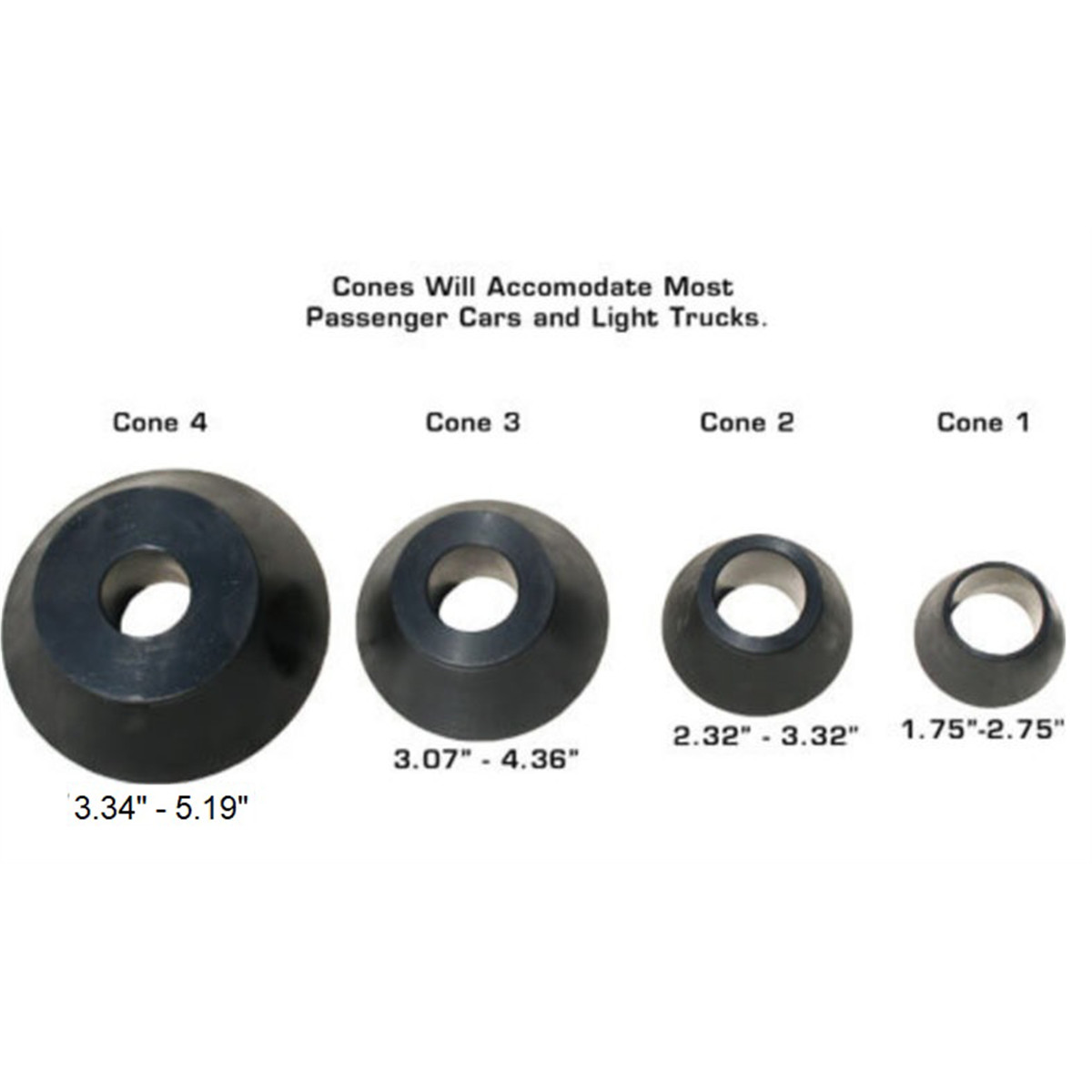 Atlas Automotive Equipment Wheel Balancer Cone Kit, 28MM Center Hole (4 Cones)