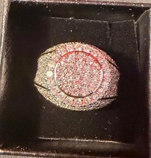 Mens Silver plated aaa Zircon ring size 10