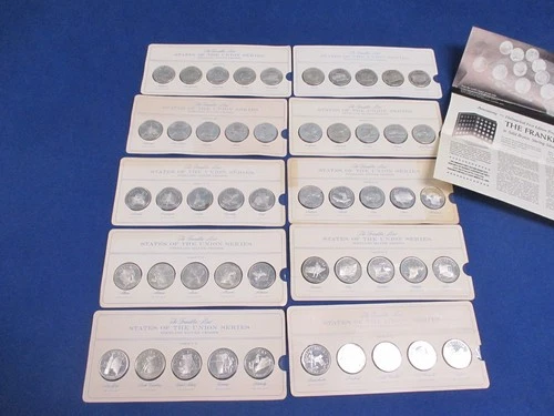 FRANKLIN MINT STATES OF THE UNION 50 Sterling Silver Proof  Set 22.5 TROY OZ