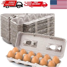 Bulk 25 Sturdy Recycled Pulp Egg Cartons - Holds 12 Eggs Each, Perfect for St...