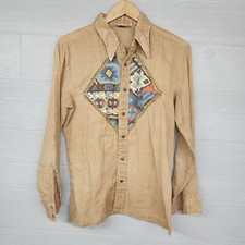Vintage 80s Wrangler Embroidered Western Long Sleeve Buttonup Shirt Womens Sz M