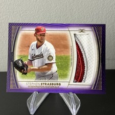 2021 Topps Definitive Collection Jumbo Relic Purple /5 Stephen Strasburg Card