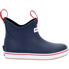 XTRATUF Navy Blue Ankle Deck Boots for Kids - XKAB200 Unisex Waterproof Shoes