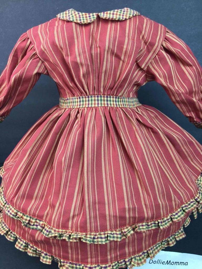 American Girl Addy Striped School Dress Pleasant Company Tag