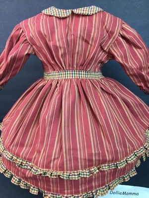 American Girl Addy Striped School Dress Pleasant Company Tag~Retired~Beautiful!