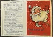 Vintage 1956 Officers Club YOKOTA JAPAN December Christmas Menu Santa Claus LOOK