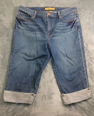 Act Seven Jeans by Seven7 Capri Womens Size 16 Embellished Medium Wash Mid Rise