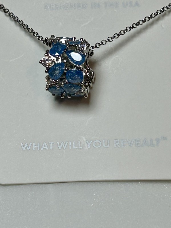 Bomb Party Necklace NEW OG Dripped Dipped Delivered Aqua Blue Ice Crystal / Rhod