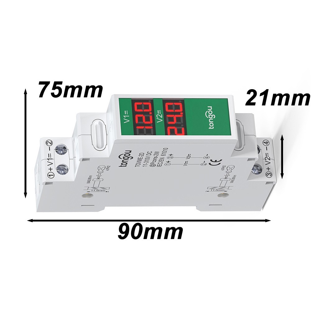 APL Per montaggio su guida DIN misuratore di tensione digitale supporta fino a 310 Volt DC