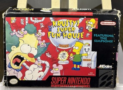Krusty s Super Fun House   Super Nintendo SNES   CIB Complete w/ Box & Manual