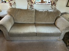 Large 3 Seater Sofa In Beige Fabric - CS W52