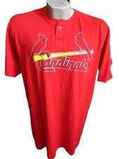 S True Vtg 90s ST LOUIS CARDINALS GRAPHIC LITTLE LEAGUE PATCH HENLEY T-shirt 27