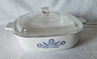 vintage Corning Ware Blue Cornflower Covered Casserole P-1-B flame w/ Pyrex Lid