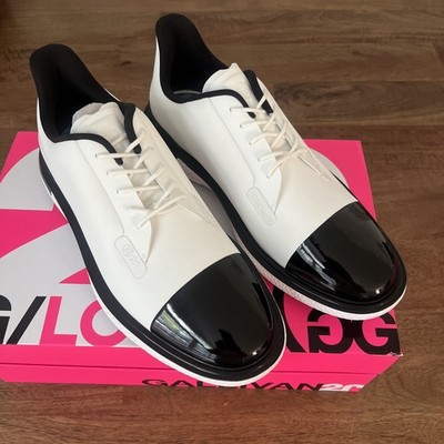 New Mens G/FORE GALLIVAN2R G/LOCK Black White Cap Toe Golf Shoes Sz 10  GMF000076