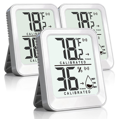 3 Pack Room Thermometer Indoor Hygrometer for Home, Digital Sensor Mini Humidity
