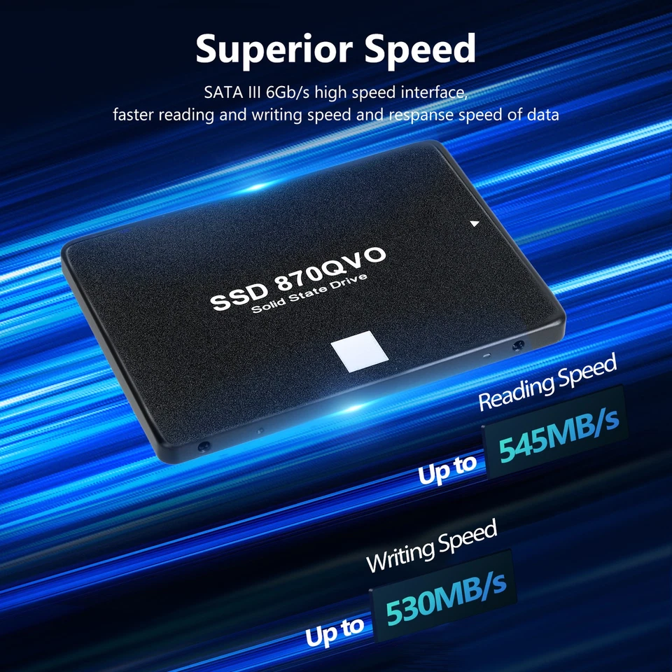 870 QVO SSD 1/2/4TB 560MB/s Read 530MB/s Write SATA III 2.5" Internal SSD for PC - Image 4 of 4