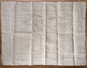 Sharon A Smith Napoleon Lion Rug Hooking Pattern Linen Primitive 24x35