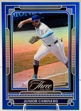 Junior Caminero Blue /25 #12/25 2025 Panini Three & Two Rays Top Prospect SP
