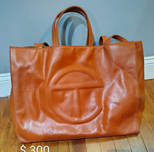 Telfar Brown Medium Tote Shopping Bag, Logo P...
