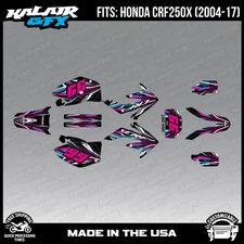 Graphics Kit for HONDA CRF250X (2004-2017) CRF 250X Prime Series -  Cyan Magenta