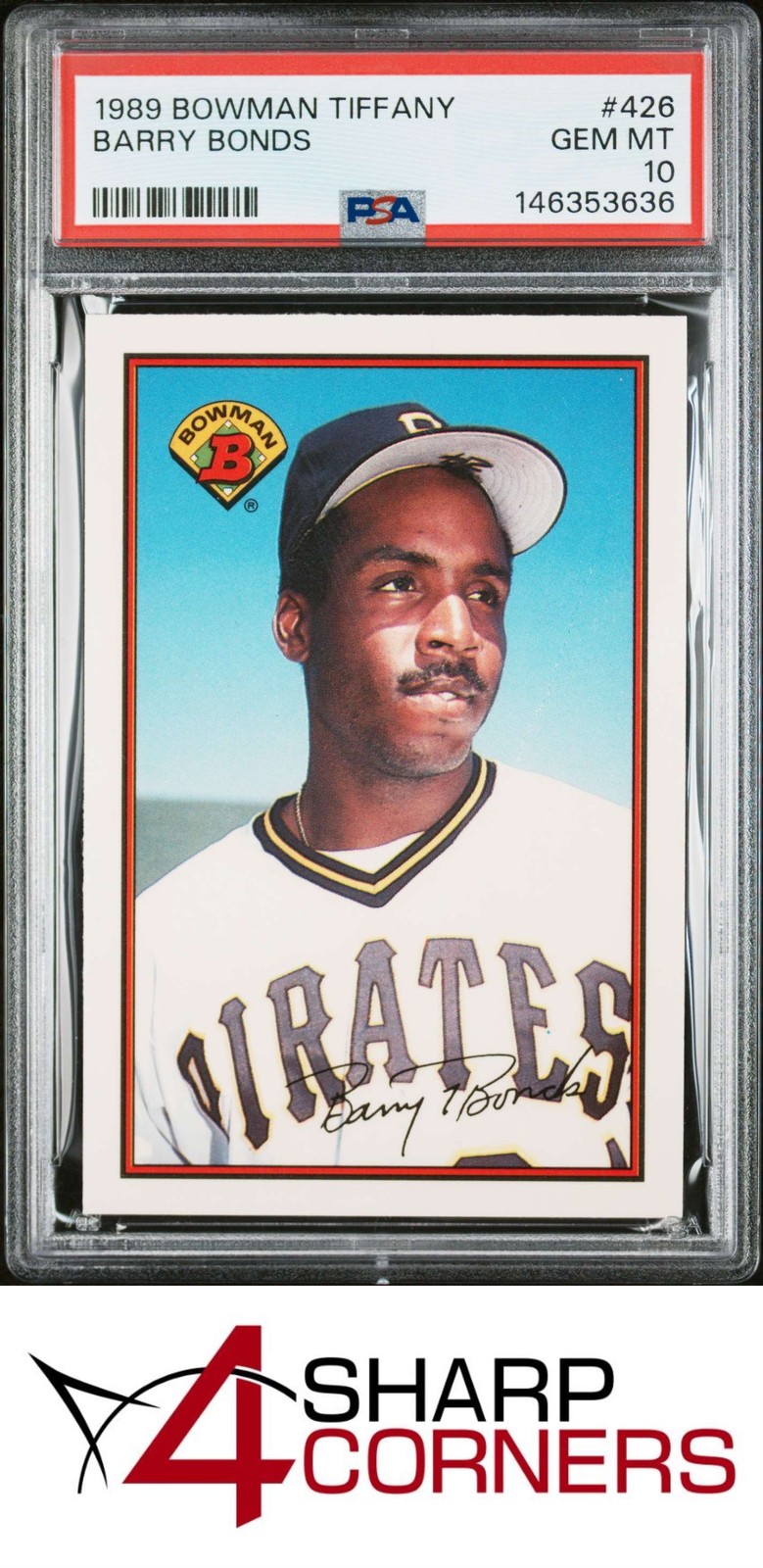1989 BOWMAN TIFFANY #426 BARRY BONDS PIRATES PSA 10 view 1