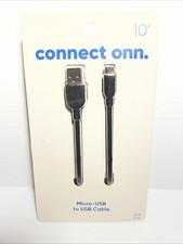 Connect onn. 10 ft. 3m MICRO-USB to USB CABLE- New