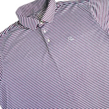 Rhoback Spacious Skies Performance Golf Polo Shirt Mens 3XL Heather Stripes Flag