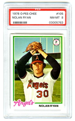 NOLAN RYAN~CALIFORNIA ANGELS (POP 361) 1978 OPC O-PEE-CHEE PSA-8 NM-MT CARD #105