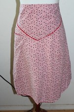 Vintage Red Floral Half Apron L 250a