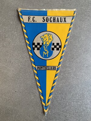 FC Sochaux Montbeliard grand fanion vintage football pennant FCSM 32cm x 23cm