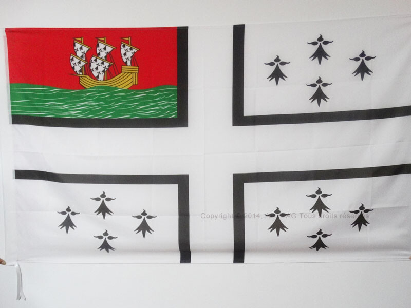 Drapeau Nantes 90x150cm pavillon de mairie en polyester résistant
