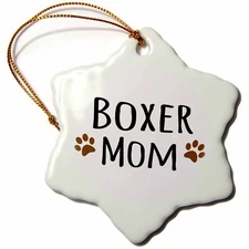 3dRose Boxer Dog Mom - Doggie by breed - brown muddy paw prints love - doggy lov